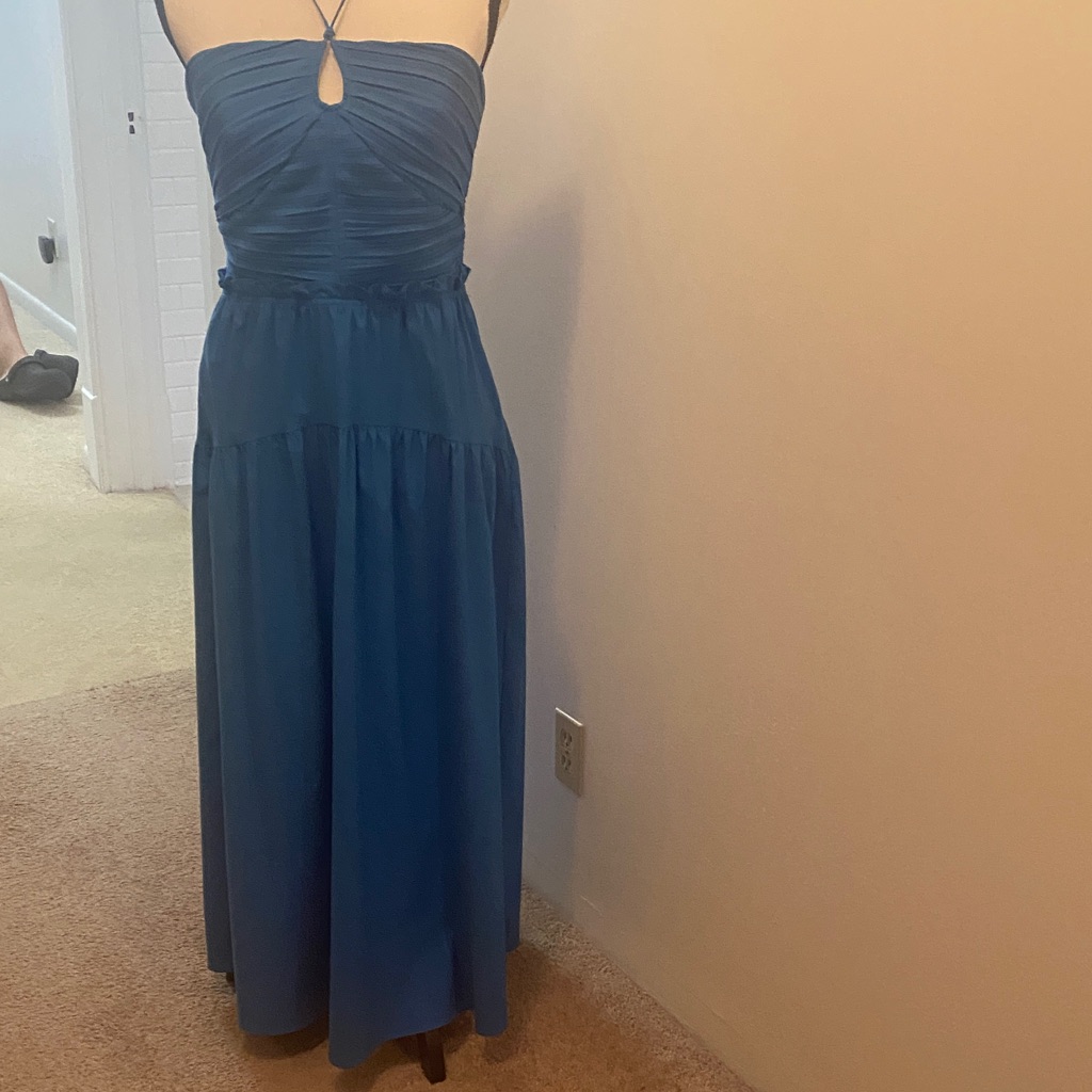 Asos Strapless Blue Maxi Dress